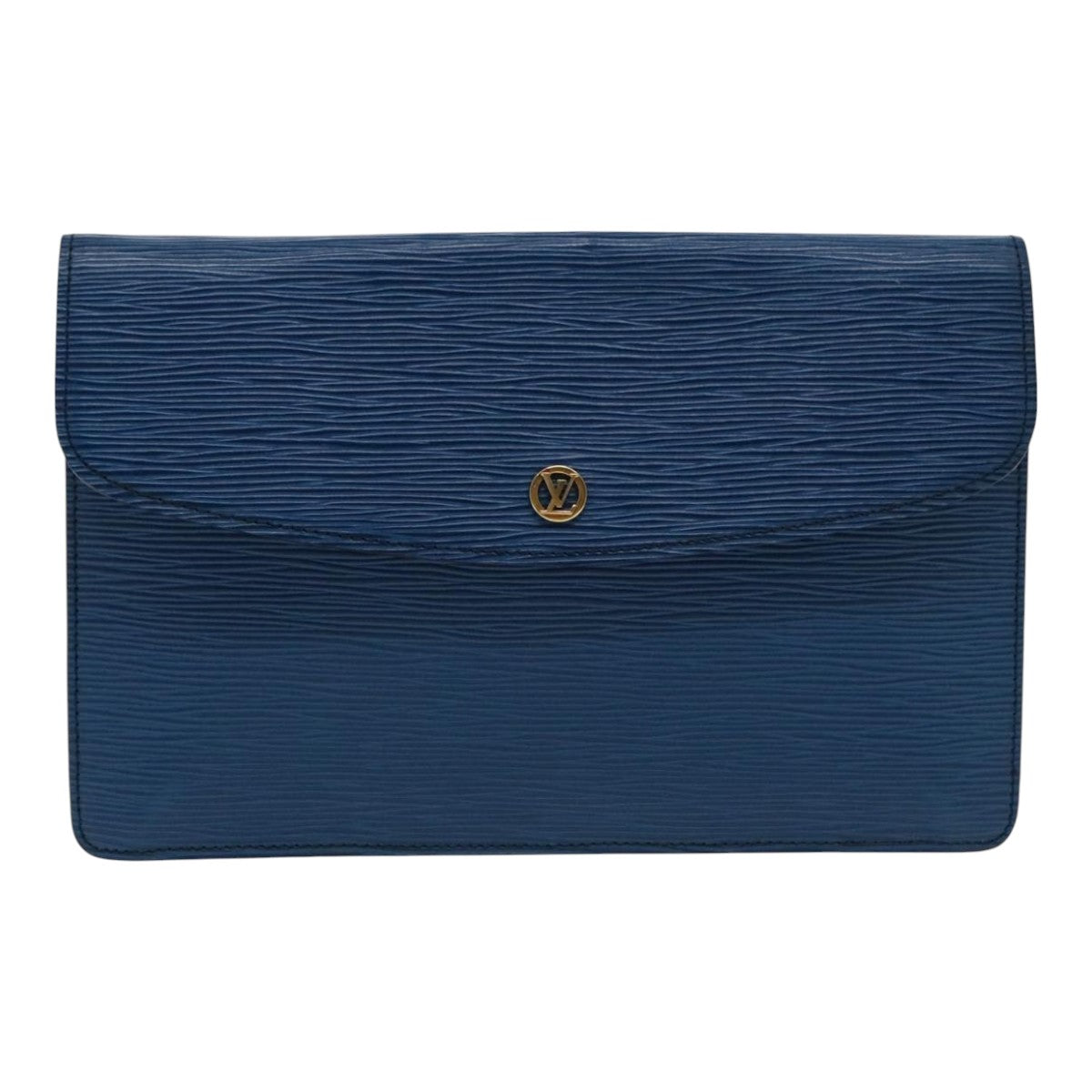 LOUIS VUITTON Epi Montaigne 27 Clutch Bag Blue M52655 LV Auth 95699