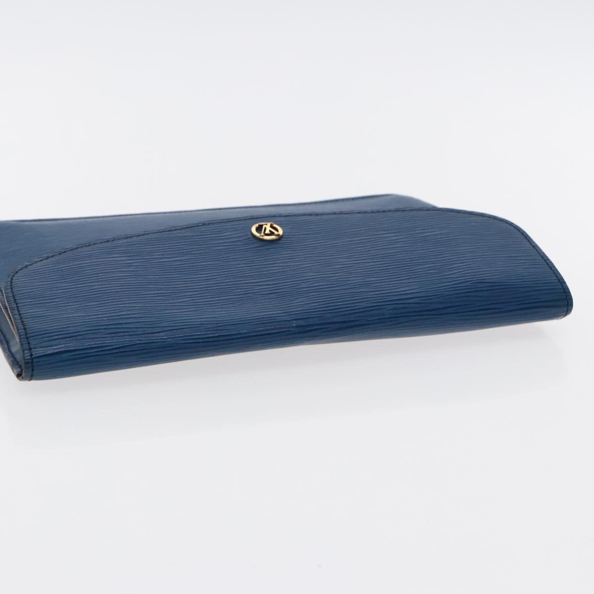 LOUIS VUITTON Epi Montaigne 27 Clutch Bag Blue M52655 LV Auth 95699