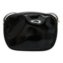 Salvatore Ferragamo Vala Shoulder Bag Enamel Black Gold Auth 95720-2
