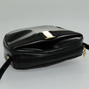 Salvatore Ferragamo Vala Shoulder Bag Enamel Black Gold Auth 95720-6