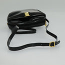 Salvatore Ferragamo Vala Shoulder Bag Enamel Black Gold Auth 95720-7