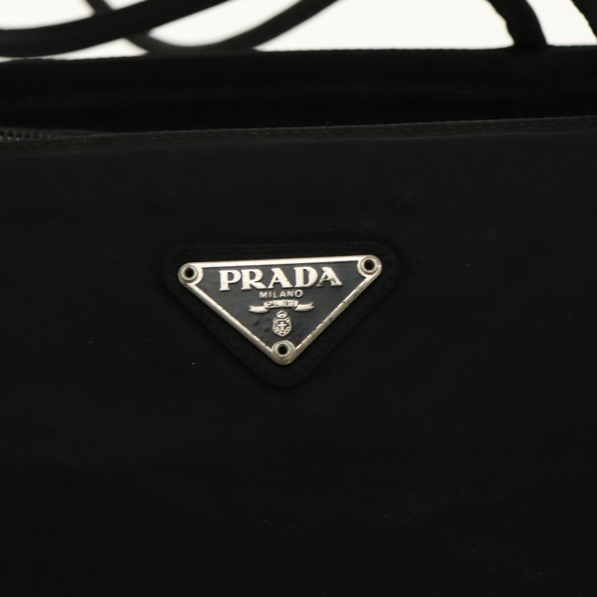 PRADA Tote Bag Nylon Black Auth 95721