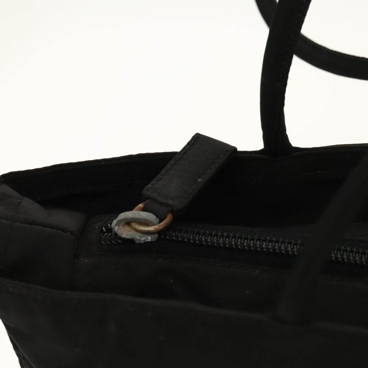 PRADA Tote Bag Nylon Black Auth 95721