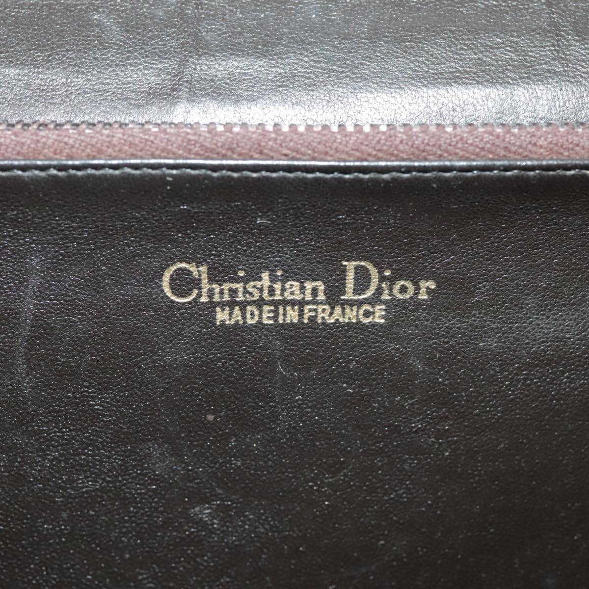 Christian Dior Shoulder Bag Leather Gold Brown Auth 95737