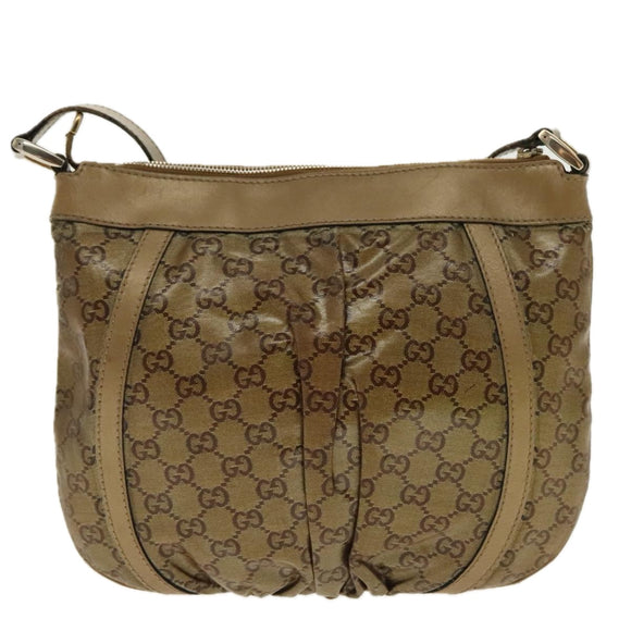 GUCCI GG Crystal Shoulder Bag Gold Tone Gold 203257 Auth 95738