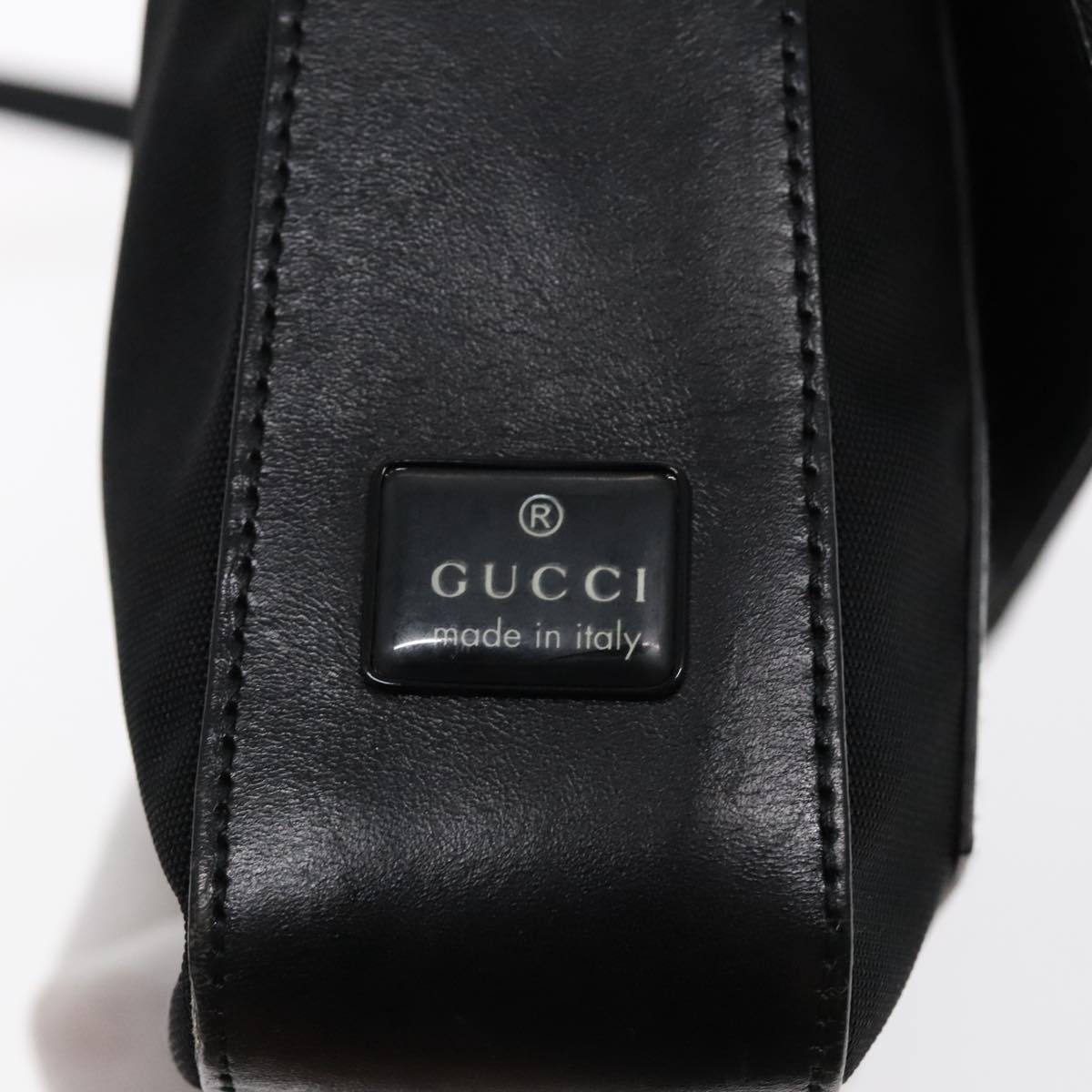 GUCCI Shoulder Bag Canvas Black Silver 001 3772 2684 Auth 95739