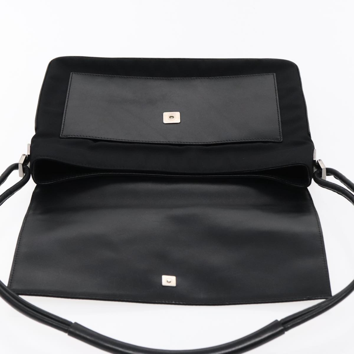 GUCCI Shoulder Bag Canvas Black Silver 001 3772 2684 Auth 95739