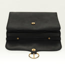 Christian Dior Hand Bag Leather Black Gold Auth 95744-10