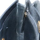Christian Dior Handtas Leer Zwart Goud Auth 95744-19