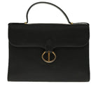 Christian Dior Hand Bag Leather Black Gold Auth 95744-13