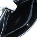 Christian Dior Handtas Leer Zwart Goud Auth 95744-20
