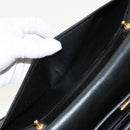 Christian Dior Handtas Leer Zwart Goud Auth 95744-22