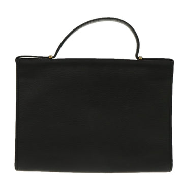 Christian Dior Hand Bag Leather Black Gold Auth 95744 - 0