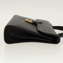Christian Dior Hand Bag Leather Black Gold Auth 95744-3