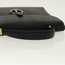 Christian Dior Hand Bag Leather Black Gold Auth 95744-7