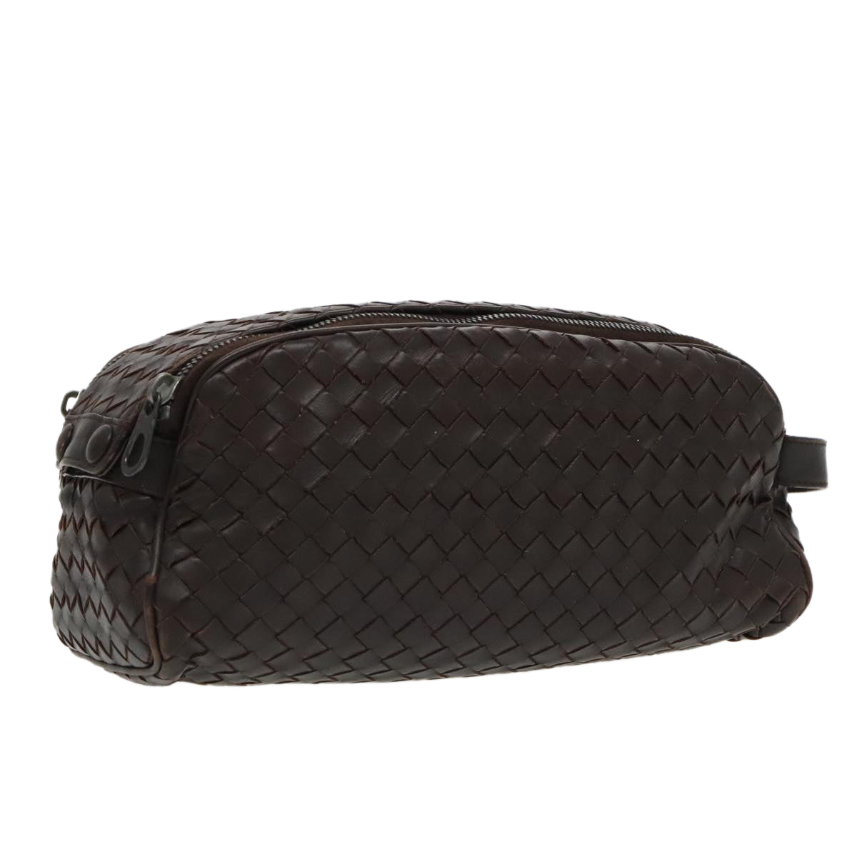 BOTTEGA VENETA INTRECCIATO Clutch Bag Leather Brown 113530 Auth 95793