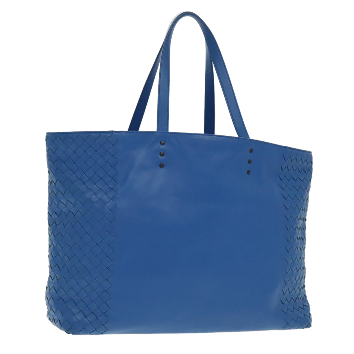 BOTTEGA VENETA INTRECCIATO Tote Bag Leather Blue Auth 95797