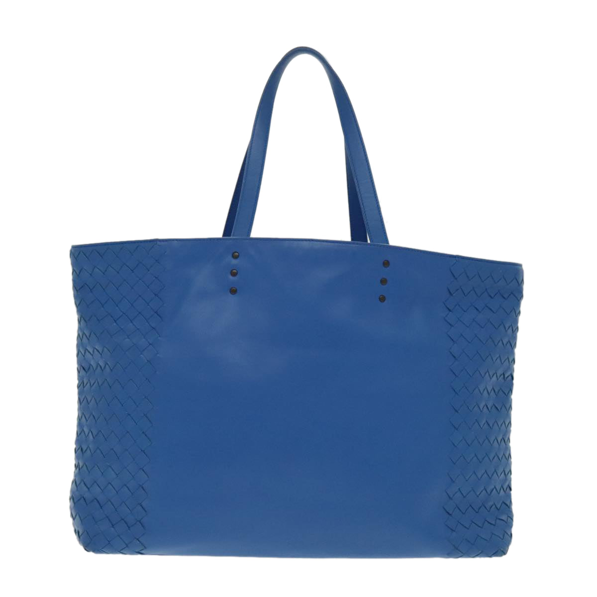 BOTTEGA VENETA INTRECCIATO Tote Bag Leather Blue Auth 95797