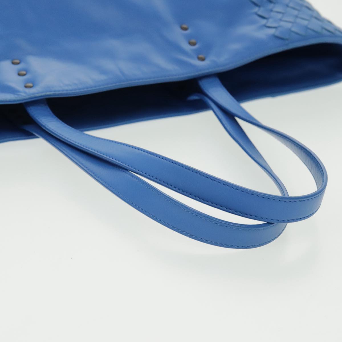 BOTTEGA VENETA INTRECCIATO Tote Bag Leather Blue Auth 95797