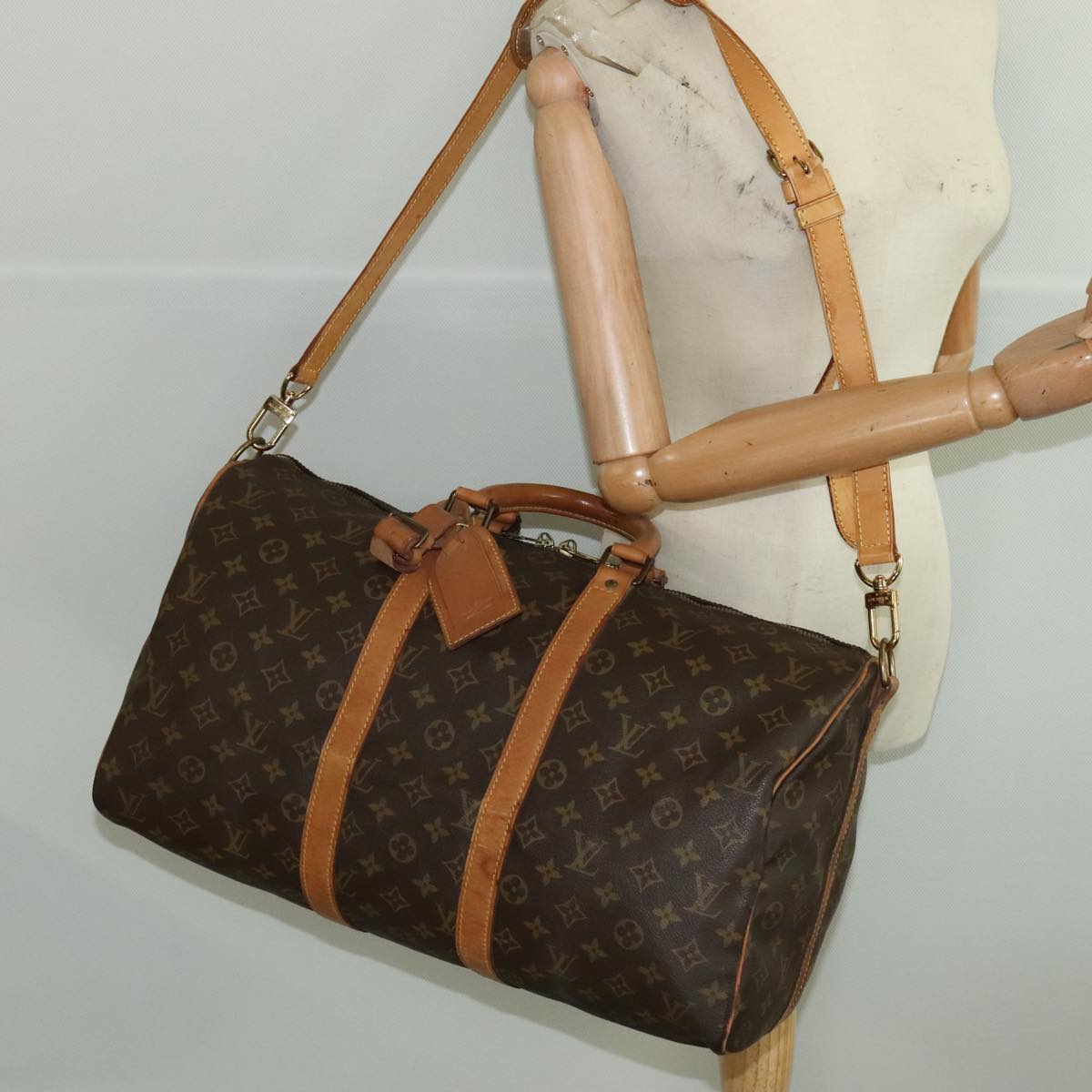 LOUIS VUITTON Monogram Keepall Bandouliere 45 Boston Bag M41418 LV Auth 95804