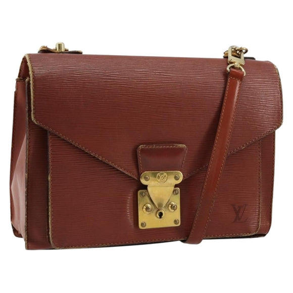 LOUIS VUITTON Epi Monceau 28 Hand Bag Brown M52123 LV Auth 95811