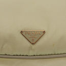 PRADA Shoulder Bag Nylon Cream Gold Auth 95818-17