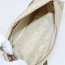 PRADA Shoulder Bag Nylon Cream Gold Auth 95818-11