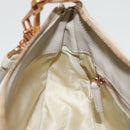 PRADA Shoulder Bag Nylon Cream Gold Auth 95818-21