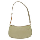 PRADA Shoulder Bag Nylon Cream Gold Auth 95818-13