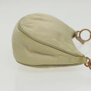 PRADA Shoulder Bag Nylon Cream Gold Auth 95818-3