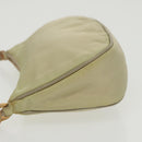 PRADA Shoulder Bag Nylon Cream Gold Auth 95818-4