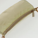 PRADA Shoulder Bag Nylon Cream Gold Auth 95818-6