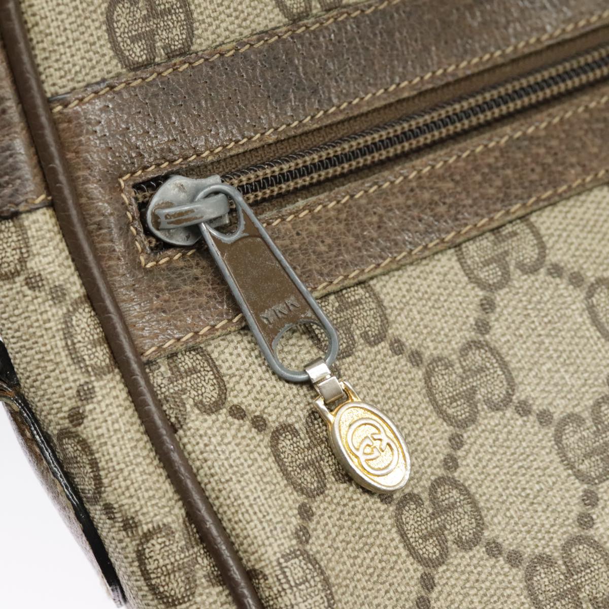 GUCCI GG Supreme Web Sherry Line Shoulder Bag PVC Beige 56 02 004 Auth 95827