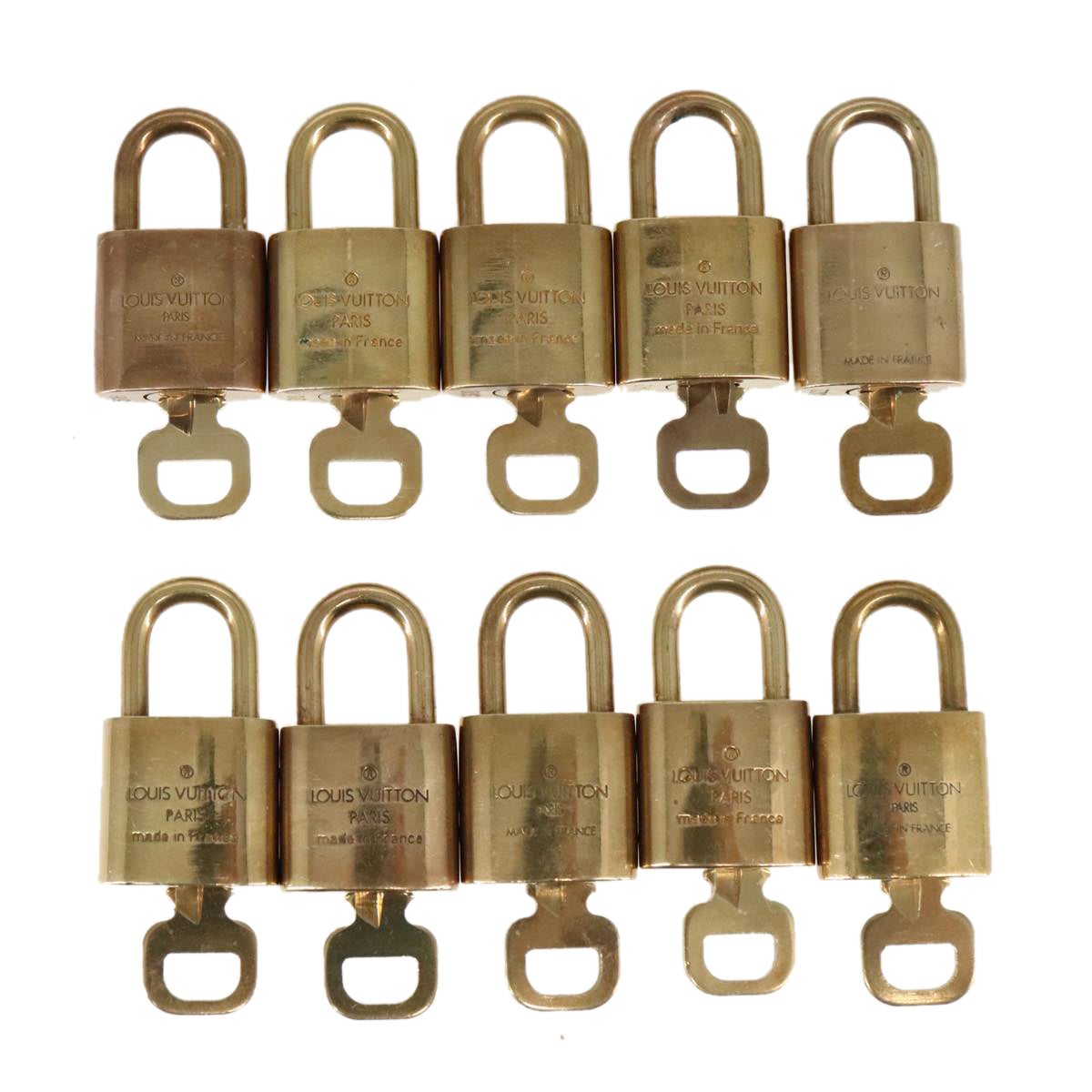 LOUIS VUITTON Padlock 10set metal Gold Tone LV Auth 95839