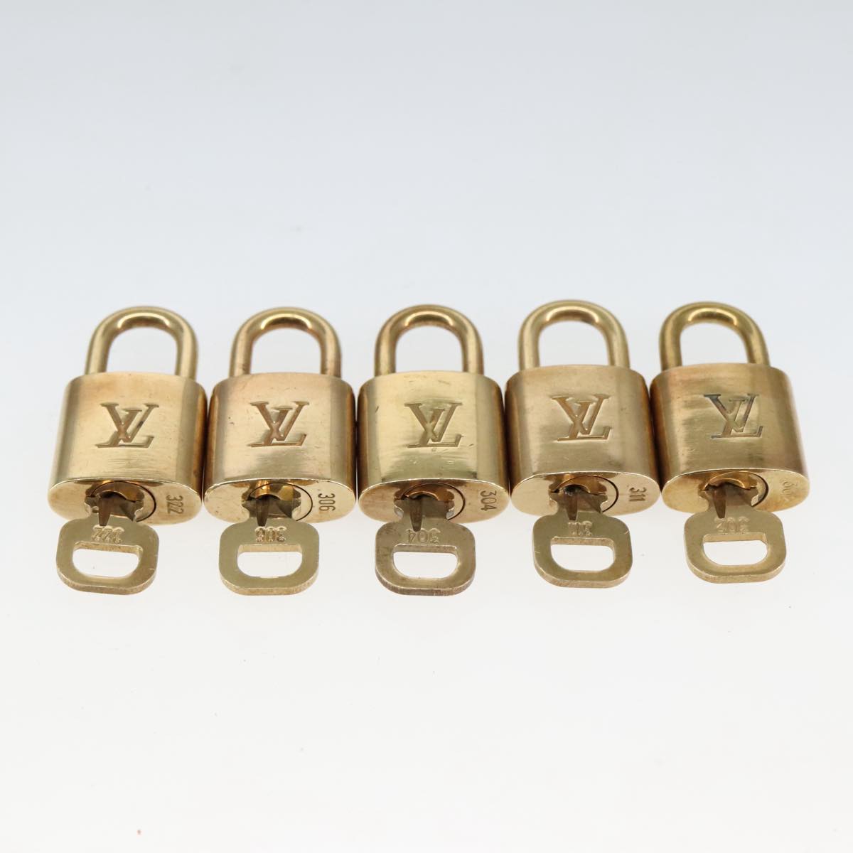 LOUIS VUITTON Padlock 10set metal Gold Tone LV Auth 95839