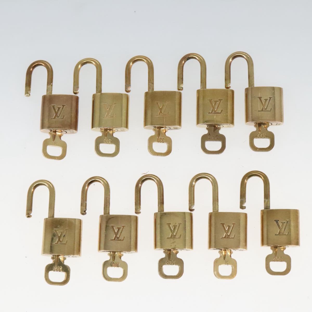 LOUIS VUITTON Padlock 10set metal Gold Tone LV Auth 95839