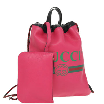 GUCCI Backpack Leather Pink 523586 Auth 95840V