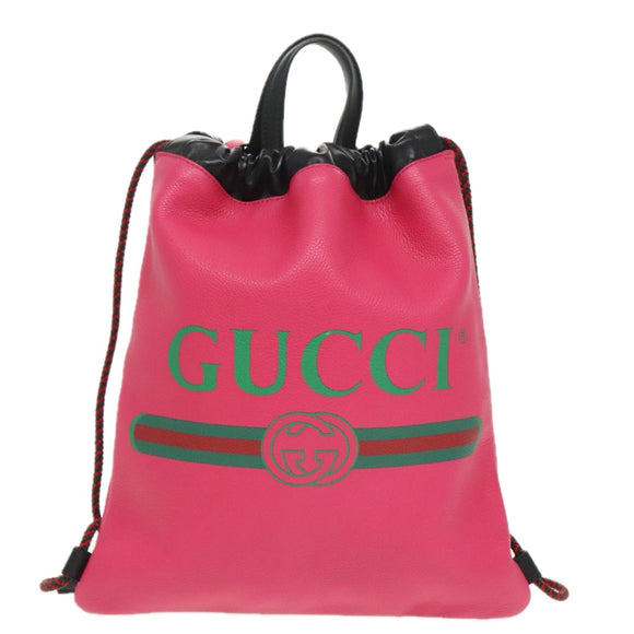 GUCCI Backpack Leather Pink 523586 Auth 95840V