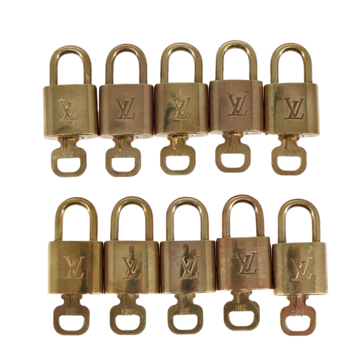 LOUIS VUITTON Padlock 10set metal Gold Tone LV Auth 95843 - 0