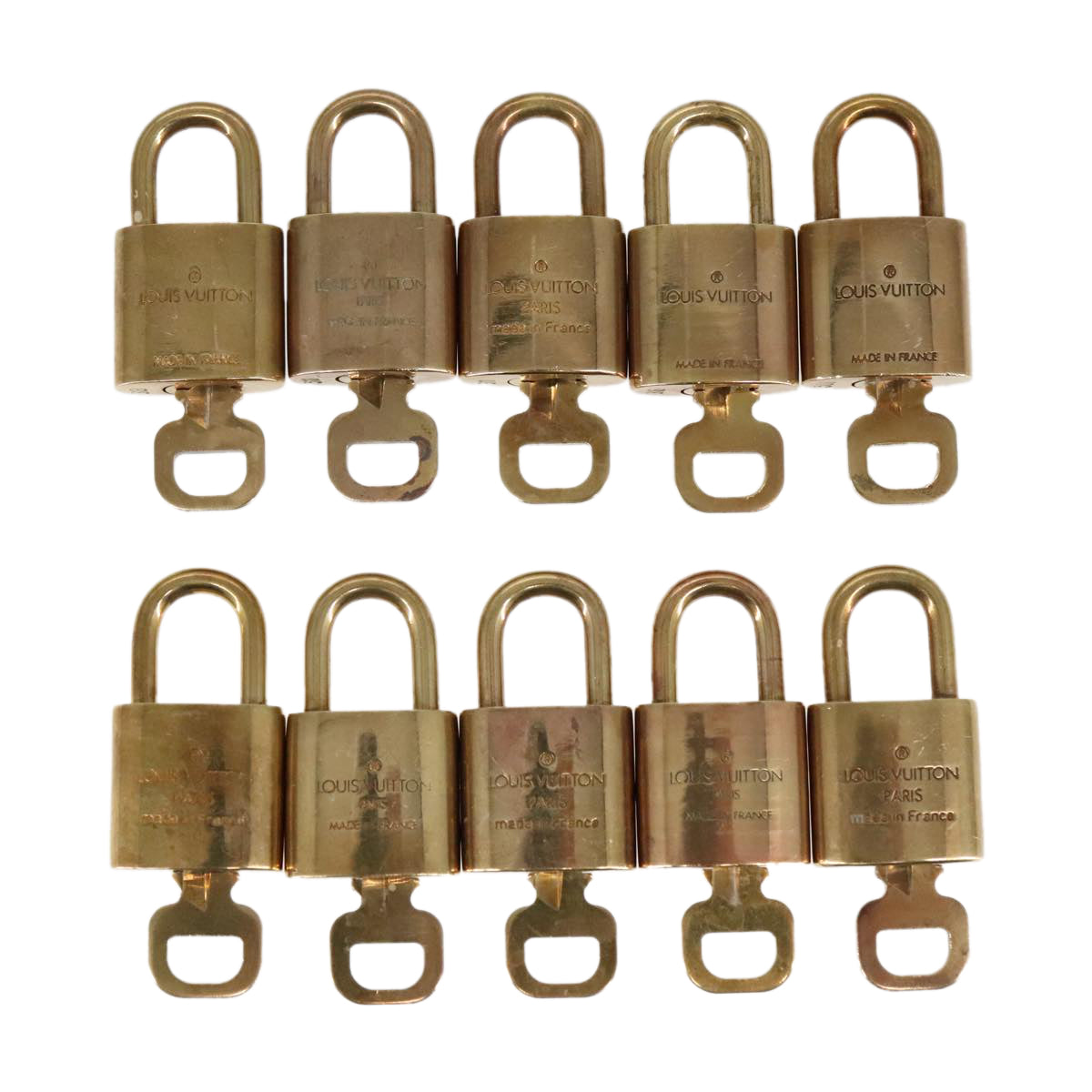 LOUIS VUITTON Padlock 10set metal Gold Tone LV Auth 95843