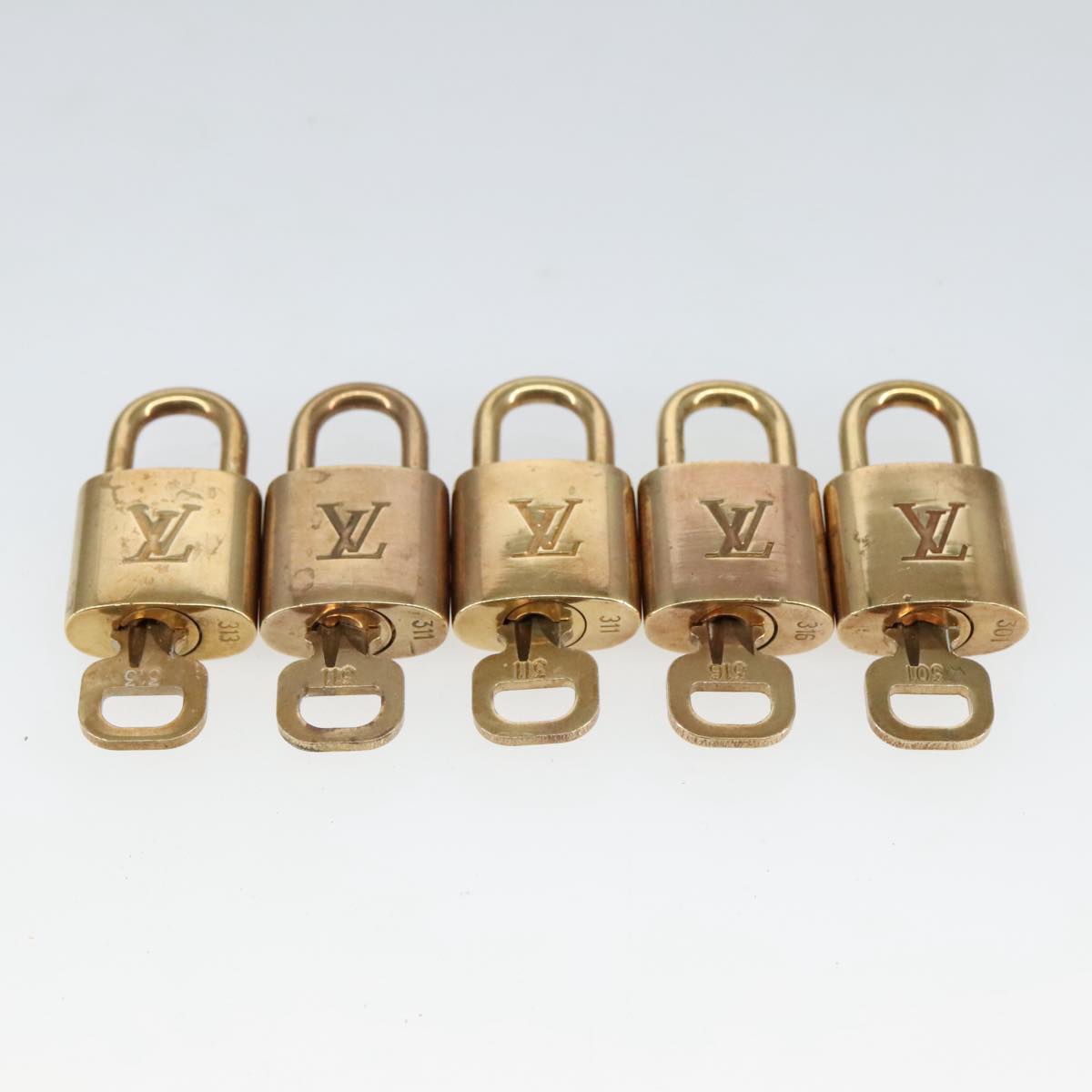 LOUIS VUITTON Padlock 10set metal Gold Tone LV Auth 95843