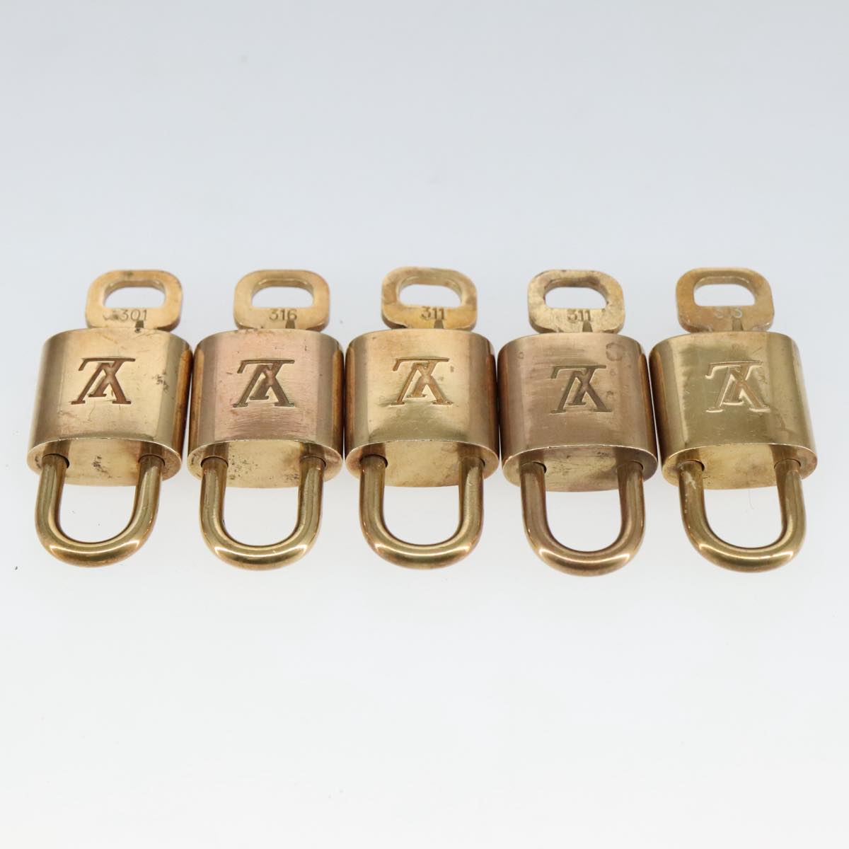 LOUIS VUITTON Padlock 10set metal Gold Tone LV Auth 95843