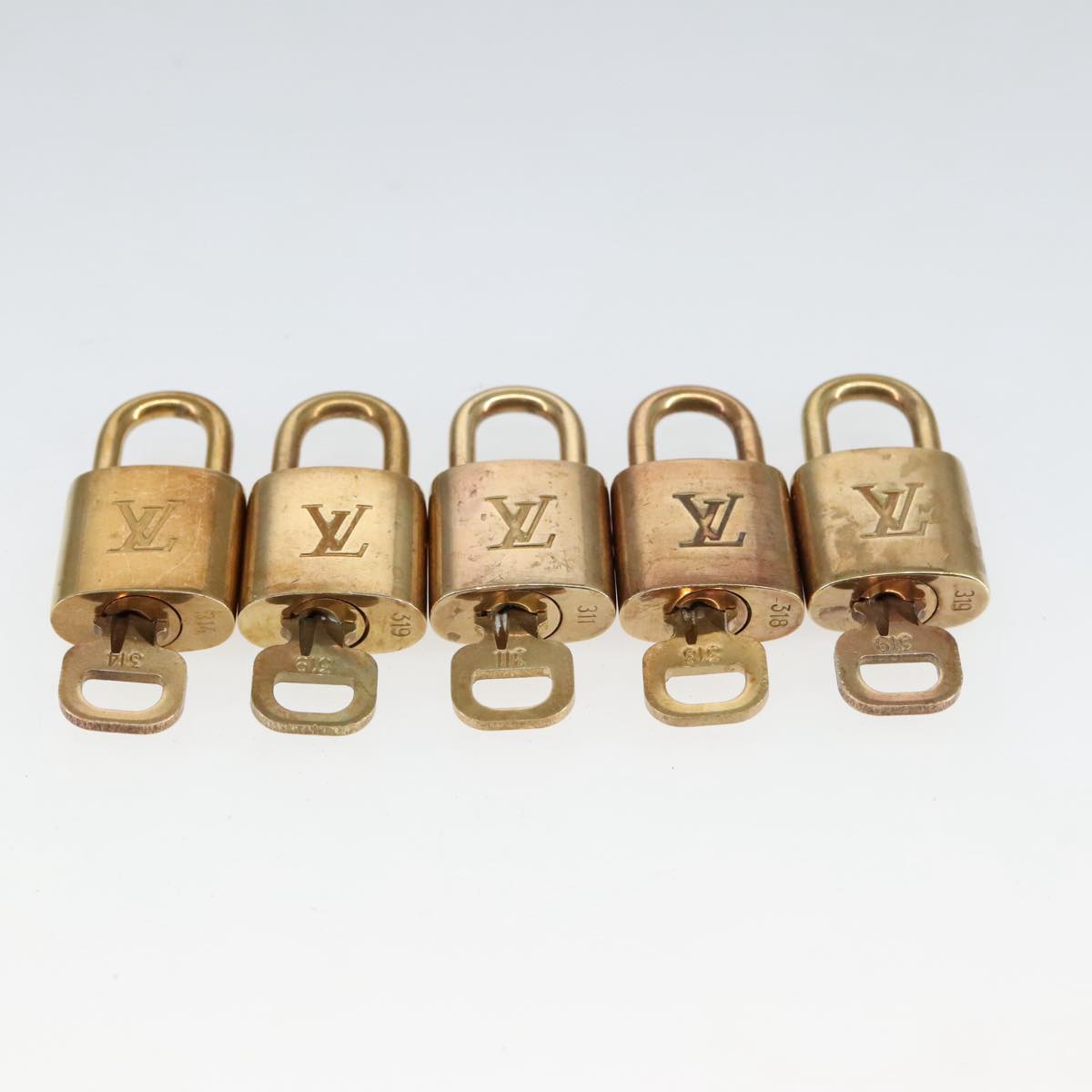 LOUIS VUITTON Padlock 10set metal Gold Tone LV Auth 95843