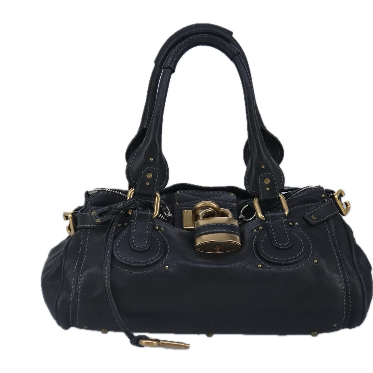 Chloe Paddington Hand Bag Leather Black Auth 95844