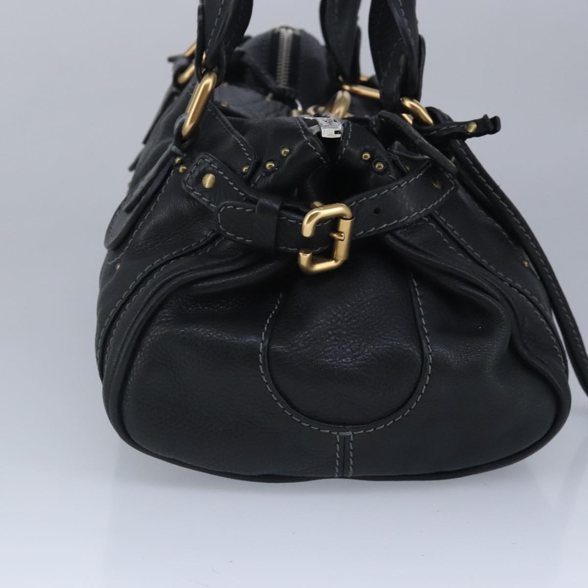 Chloe Paddington Hand Bag Leather Black Auth 95844