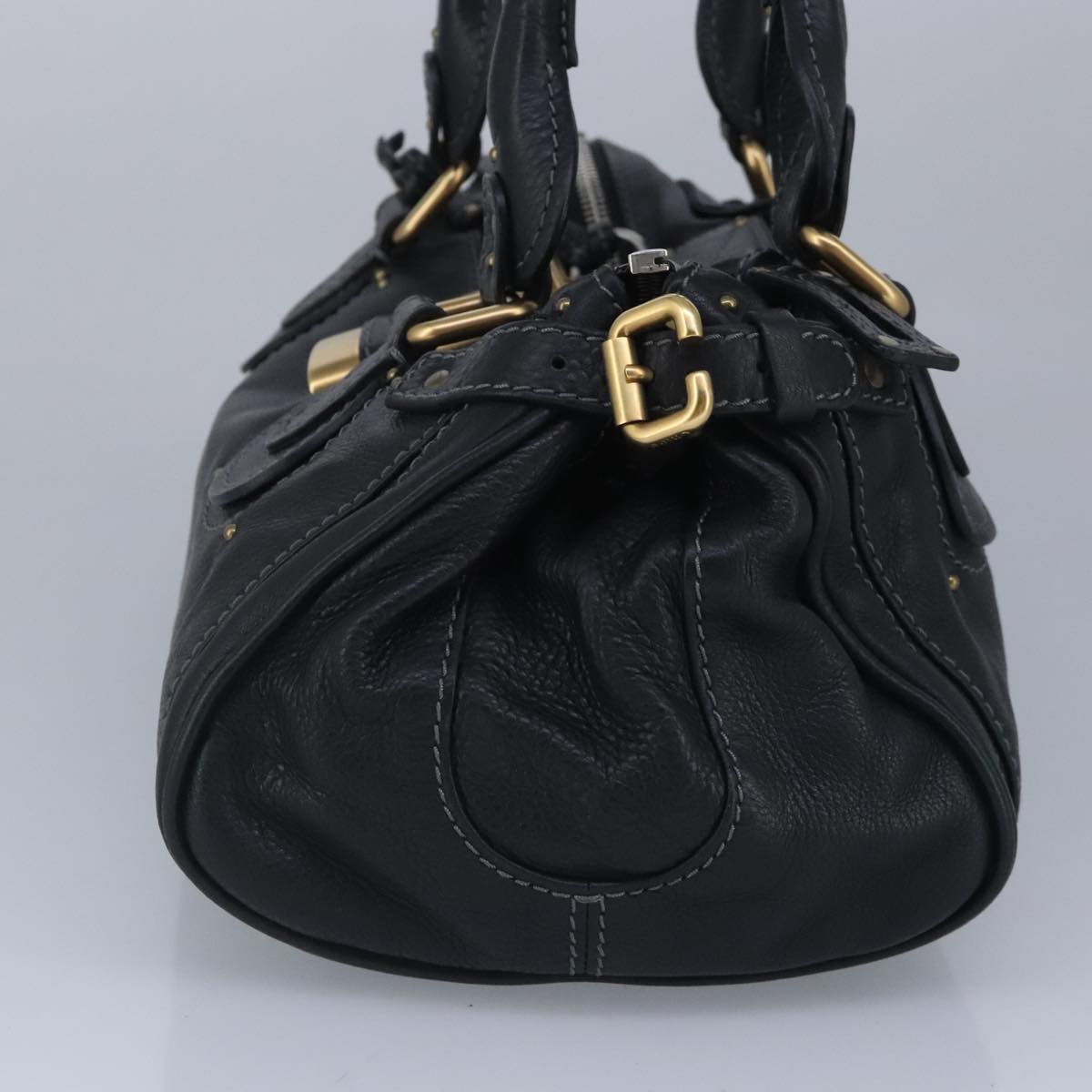 Chloe Paddington Hand Bag Leather Black Auth 95844