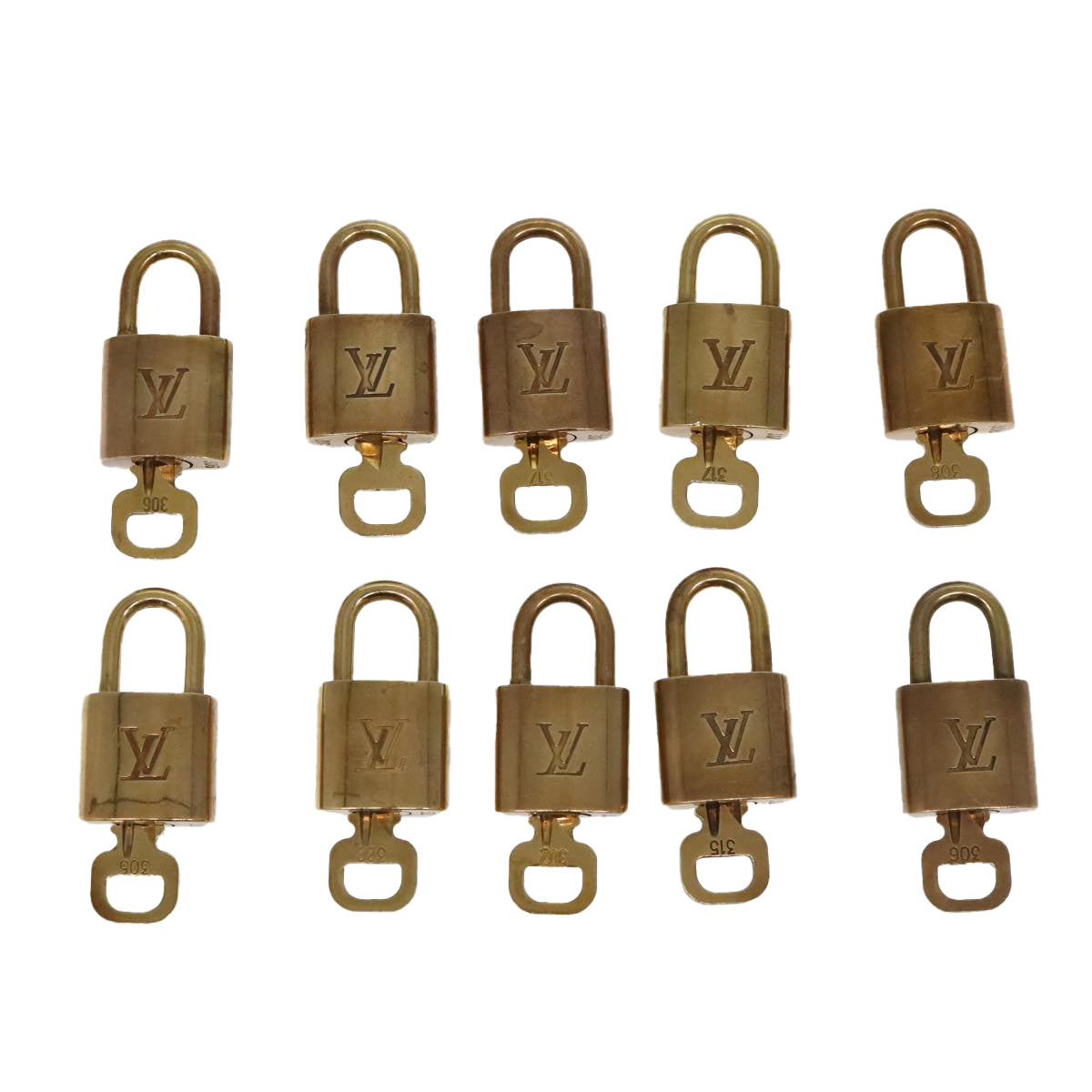 LOUIS VUITTON Padlock 10set metal Gold Tone LV Auth 95843 - 0