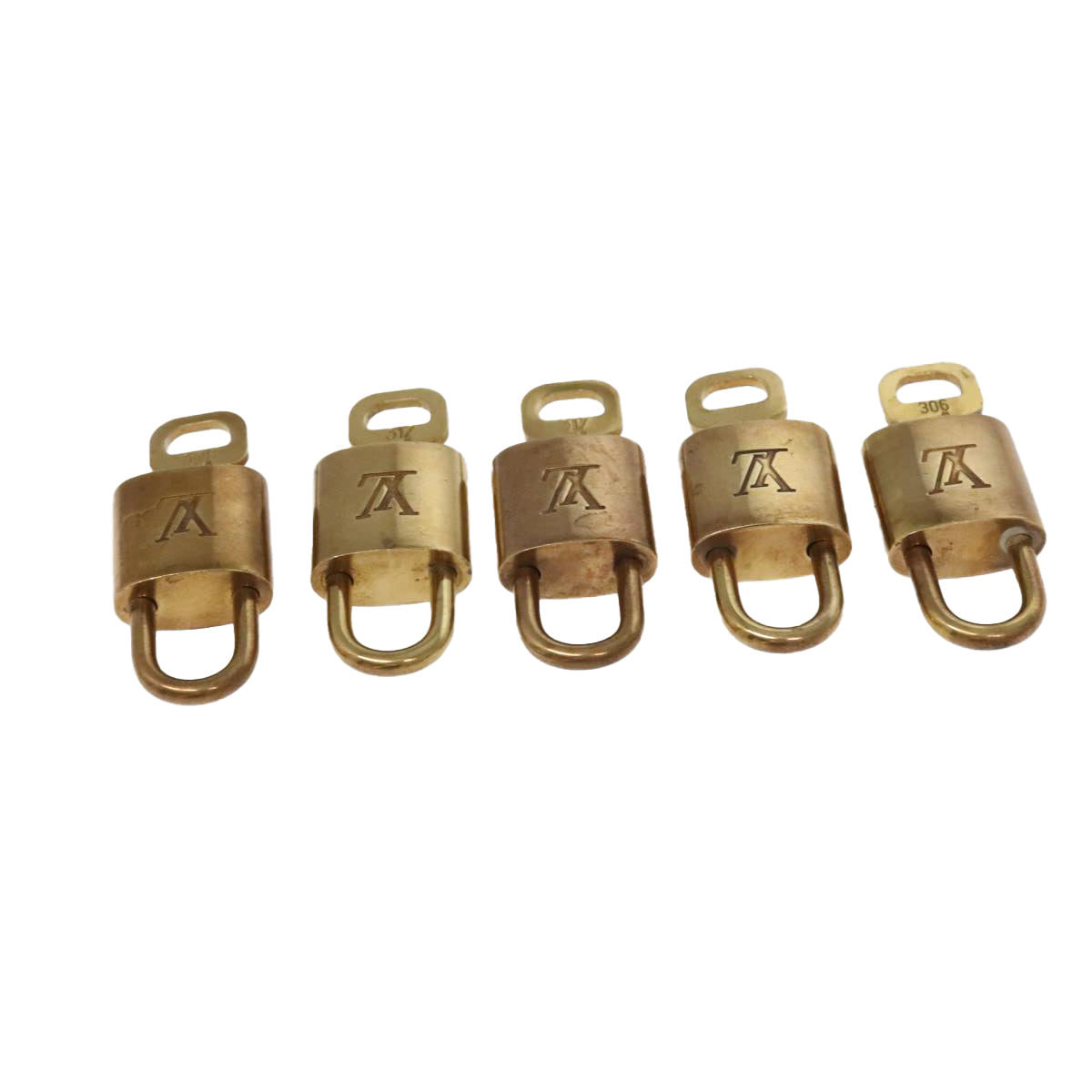 LOUIS VUITTON Padlock 10set metal Gold Tone LV Auth 95843