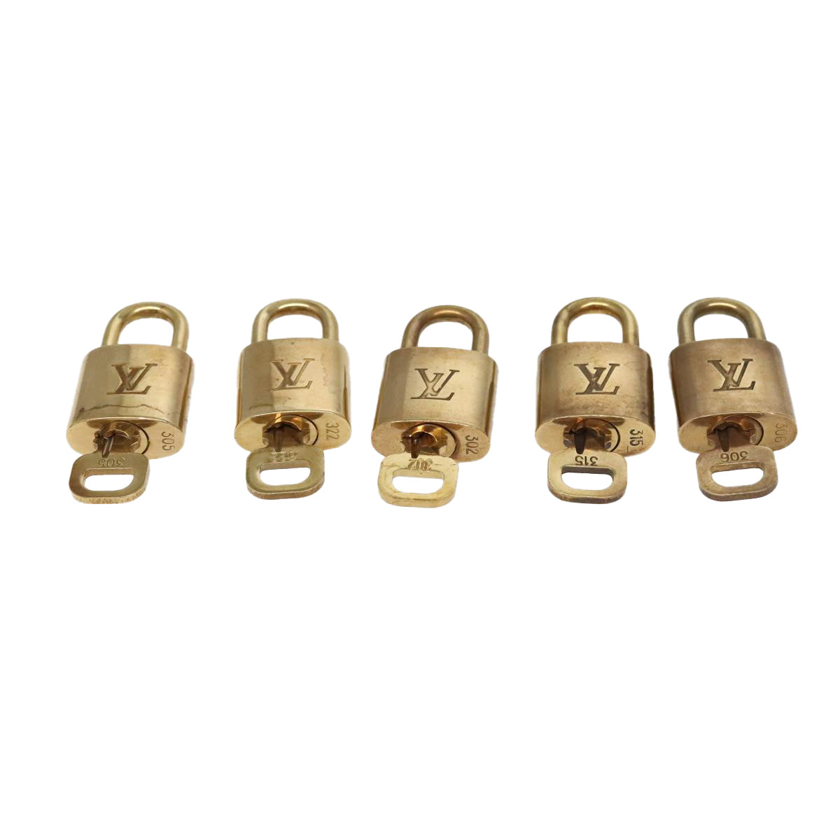 LOUIS VUITTON Padlock 10set metal Gold Tone LV Auth 95843