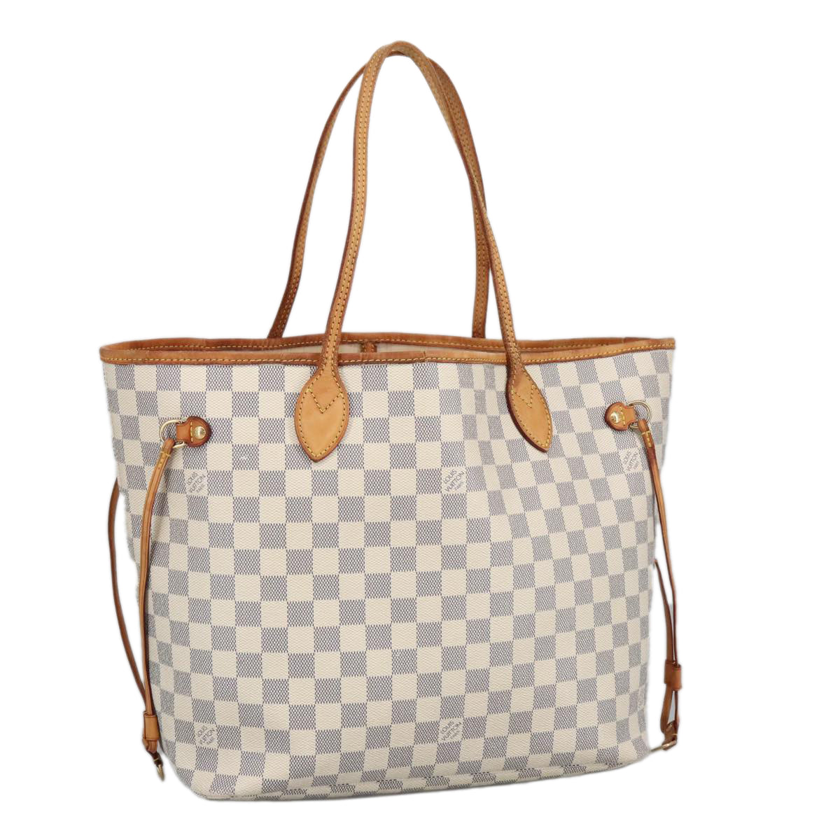 LOUIS VUITTON Damier Azur Neverfull MM Tote Bag N51107 LV Auth 95847